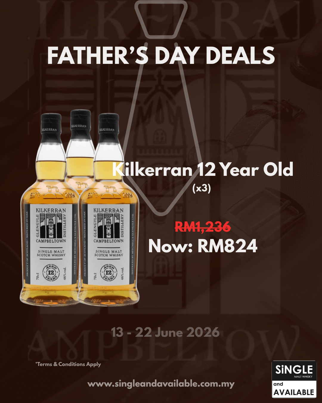 Father's Day Bundle Kilkerran 12 Year Old x3